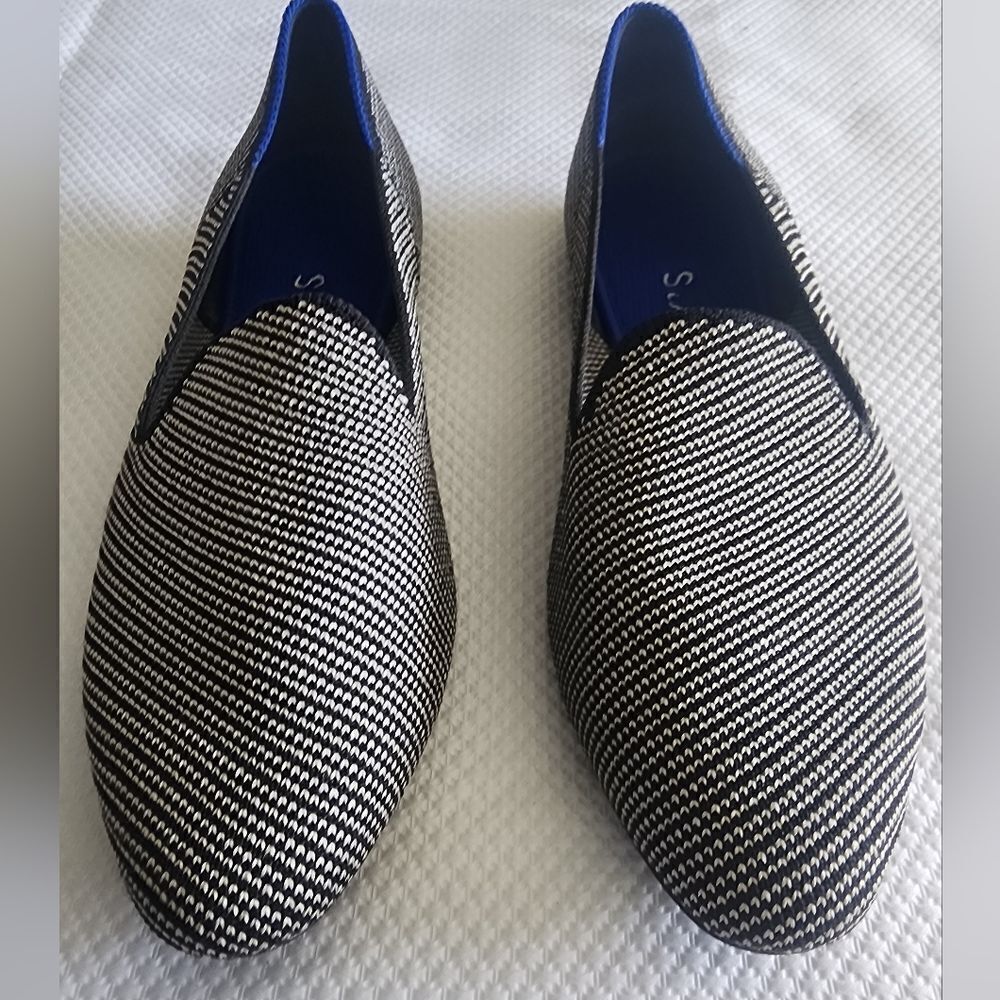 Rothy's Black and White Loafers Slip-Ons